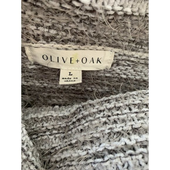 Olive and Oak Stitch Fix Eyelash Cowlneck Chunky Sweater Size Large Gray Blue - Picture 5 of 7